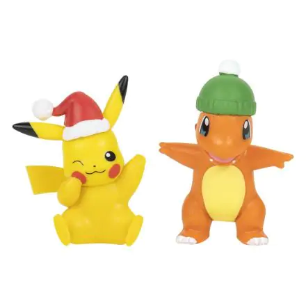 Pokémon Battle Figure Pack Mini Figure 2-Pack Holiday Edition: Pikachu & Charmander 5 cm product photo