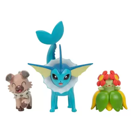 Pokémon Battle Figure Set Figure 3-Pack Rockruff, Bellossom, Vaporeon product photo