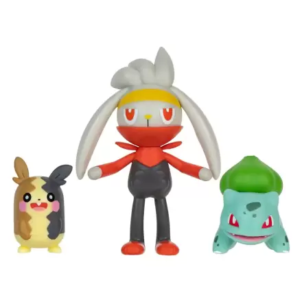 Pokémon Battle Figure Set 3-Pack Morpeko (Full-Belly Mode), Bulbasaur #1, Raboot 5 cm product photo