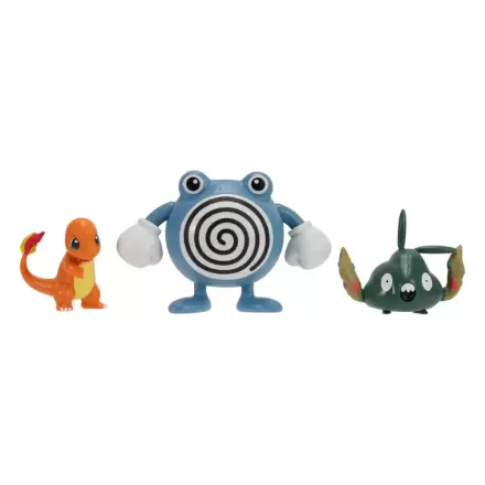 Pokémon First Partner Battle Figure Set Figure 3-Pack Charmander, Trubbish & Poliwhirl product photo
