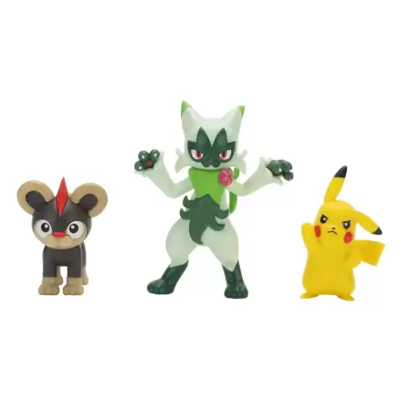 Pokémon First Partner Battle Figure Set Figure 3-Pack Litleo, Pikachu & Floragato product photo