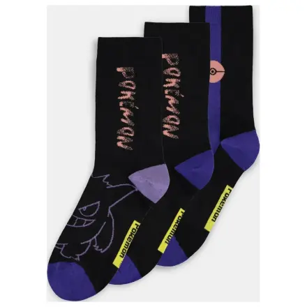Pokémon Gengar Pack of 3 pairs of socks (39-42) product photo