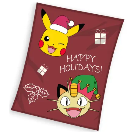 Pokemon Happy Holidays Christmas Fleece Blanket product photo