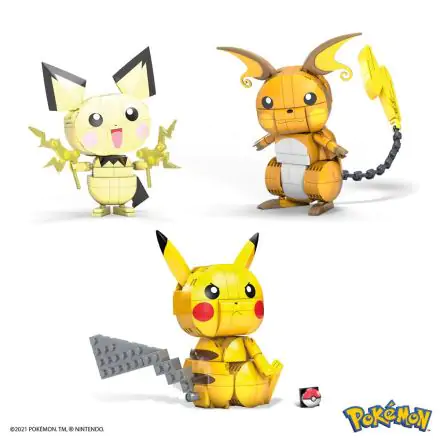 Pokémon Mega Construx Wonder Builders Construction Set Pikachu Evolution Trio 13 cm product photo