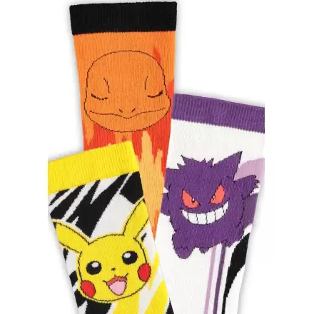 Pokémon Socks 3-Pack Pikachu, Charmander, Gengar 43-46 termékfotója