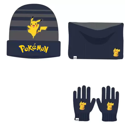 Pokemon Pikachu kids winter set snood, hat and gloves product photo