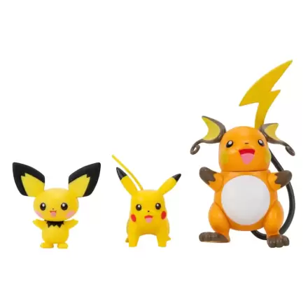 Pokémon Select Action Figures 3-Pack Evolution Pichu, Pikachu, Raichu termékfotója