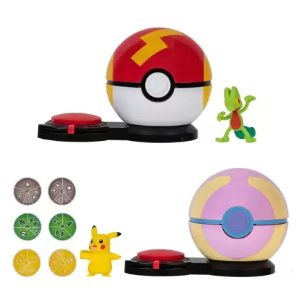 Pokémon Surprise Attack Game Pikachu (female) with Fast Ball vs. Treecko with Heal Ball product photo