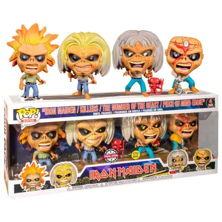 POP pack 4 figures Iron Maiden Eddie Glow in the Dark Exclusive product photo