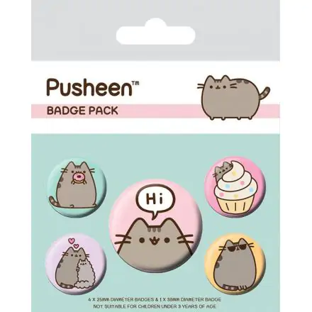 Pusheen Pin-Back Buttons 5-Pack Pusheen Says Hi termékfotója
