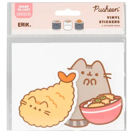 Pusheen Sushi Roll set of 2 vinyl stickers product photo