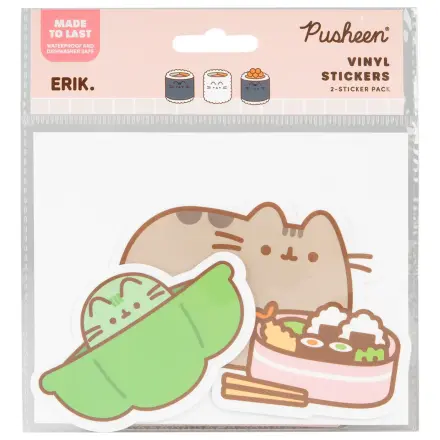 Pusheen Sushi Roll set of 2 vinyl stickers product photo
