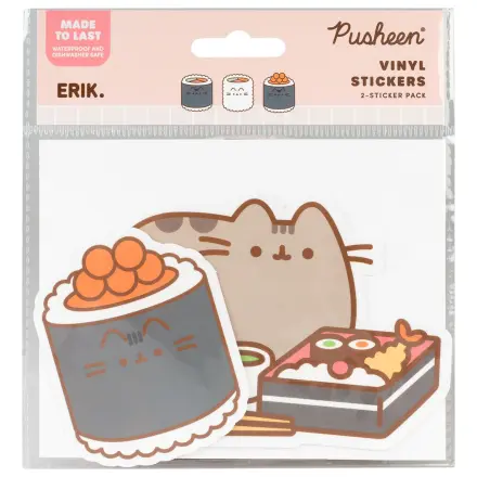Pusheen Sushi Roll set of 2 vinyl stickers product photo