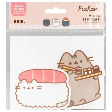 Pusheen Sushi Roll set of 2 vinyl stickers product photo