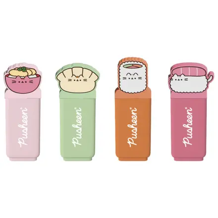 Pusheen Sushi Roll set of 4 highlighters with topper product photo