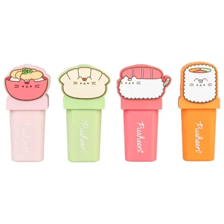 Pusheen Sushi Roll set of 4 highlighters with topper product photo