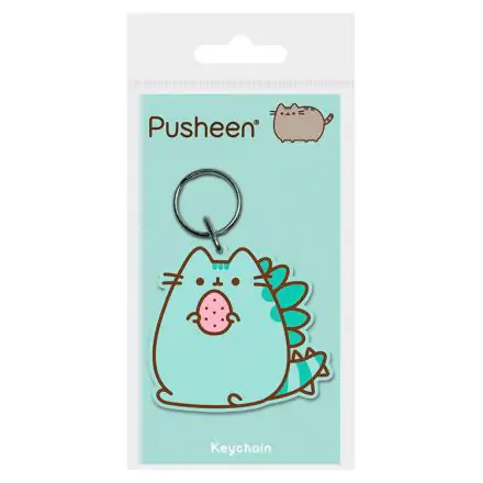 Pusheenosaurus rubber keychain product photo