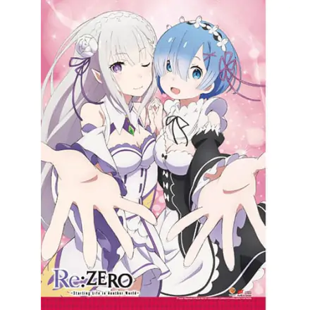 Re:Zero Starting Life in Another World Wall Scroll Emilia & Rem product photo