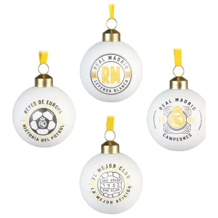 Real Madrid set of 4 Christmas baubles product photo