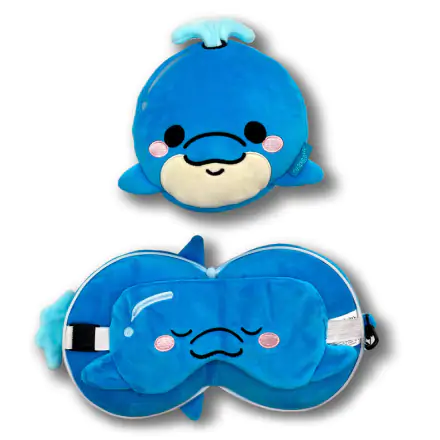 Relaxeazzz Adoramals Blu Dolphin travel pillow and eye mask product photo
