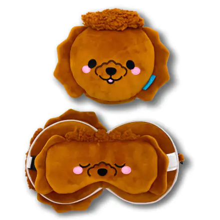 Relaxeazzz Adoramals Gigi the Toy Poodle travel pillow and eye mask product photo