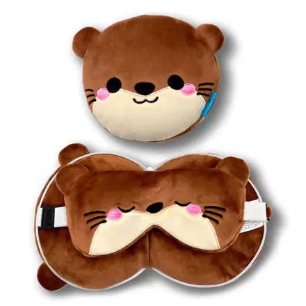 Relaxeazzz Adoramals Henry Otter travel pillow and eye mask product photo