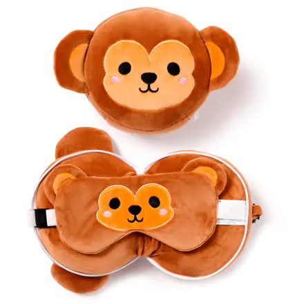Relaxeazzz Adoramals Monkey travel pillow and eye mask product photo