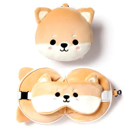 Relaxeazzz Adoramals Shiba Inu dog travel pillow and eye mask product photo