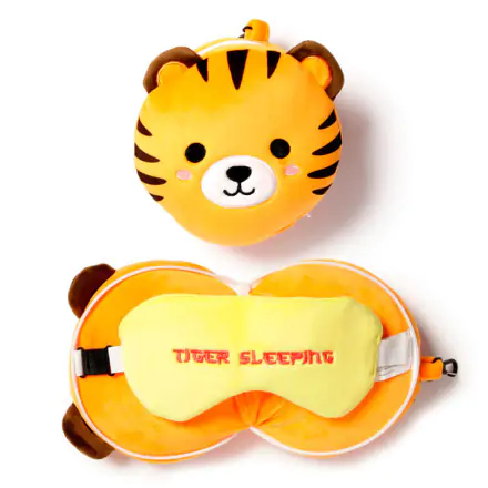 Relaxeazzz Adoramals Tiger travel pillow and eye mask termékfotója
