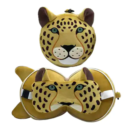 Relaxeazzz Leopard travel pillow and eye mask product photo