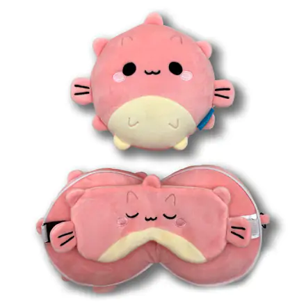 Relaxeazzz Puff the Fish travel pillow and eye mask product photo