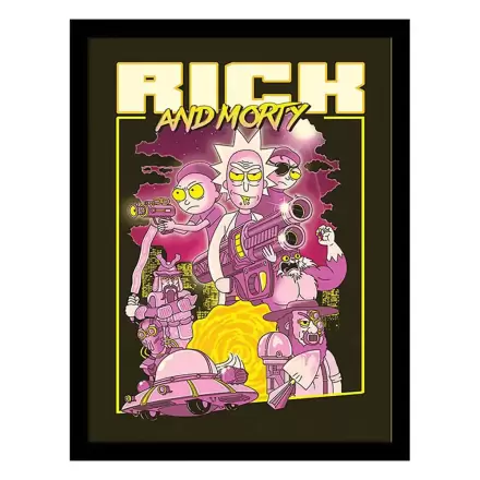 Rick and Morty Collector Print Framed Poster 80s Action Movie product photo