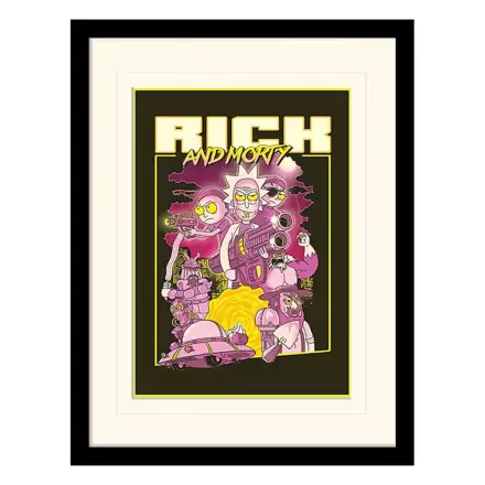 Rick and Morty Collector Print Framed Poster 80s Action Movie (white background) product photo