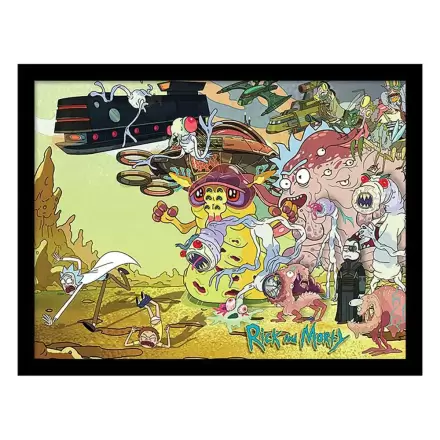 Rick and Morty Collector Print Framed Poster Creature Barrage product photo