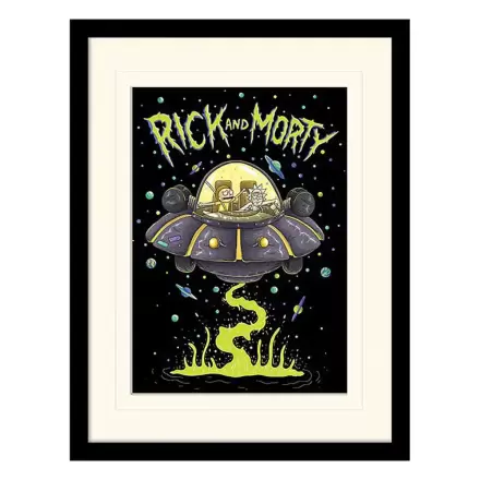 Rick and Morty Collector Print Framed Poster Ufo (white background) termékfotója