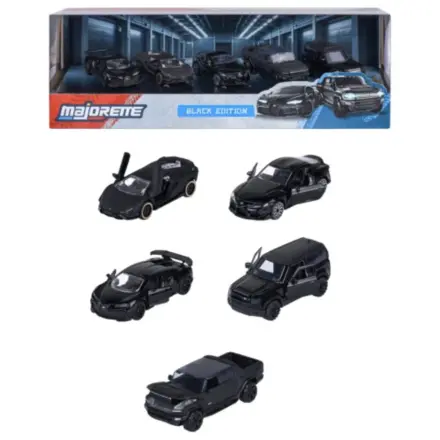 RIDE COOL Black Edition Pack of 5 Miniature Cars 1:64 product photo