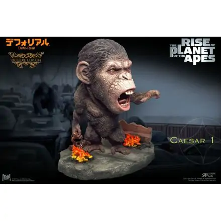 Rise of the Planet of the Apes Deform Real Series Soft Vinyl Statue Caesar Chain Ver. Deluxe 15 cm product photo