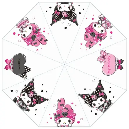 Sanrio Pink Black Party Series Umbrella Kuromi & My Melody Transparent   product photo