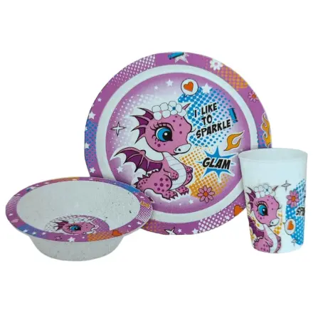 Dragon Glam Dinnerware Set, Micro Plastic Set in Box product photo