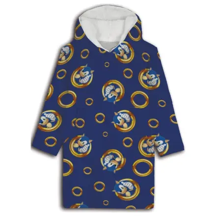 Sonic plush fleece wearable blanket, poncho for 7-14 years product photo