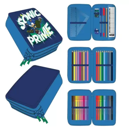 Sonic Prime triple pencil case termékfotója