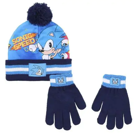 Sonic The Hedgehog set hat gloves product photo