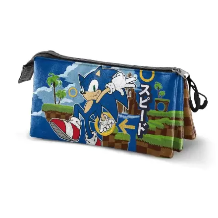 Sonic the Hedgehog Greenhill triple pencil case termékfotója