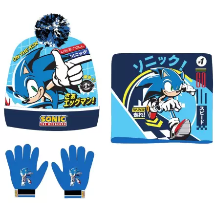 Sonic the Hedgehog snood hat gloves set termékfotója