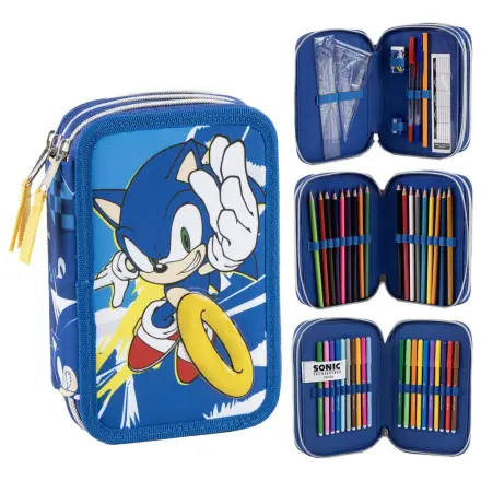 Sonic the Hedgehog triple pencil case product photo