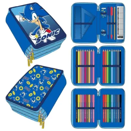 Sonic The Hedgehog triple pencil case product photo