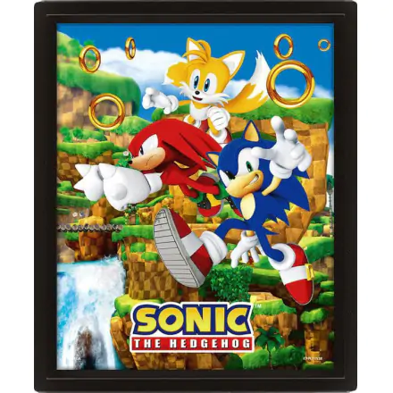 Sonic The Hedgehog 3D Lenticular Poster Catching Rings 26 x 20 cm termékfotója