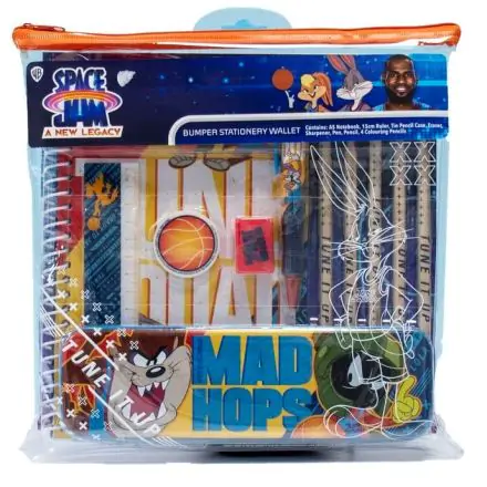 Space Jam 12-Piece Stationery Set Bumper Wallet Tune Squad product photo