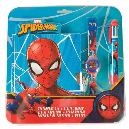 Marvel Spiderman digital watch + diary + 6 multi colour pen set product photo