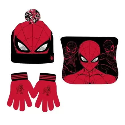 Marvel Spiderman winter set snood hat gloves product photo